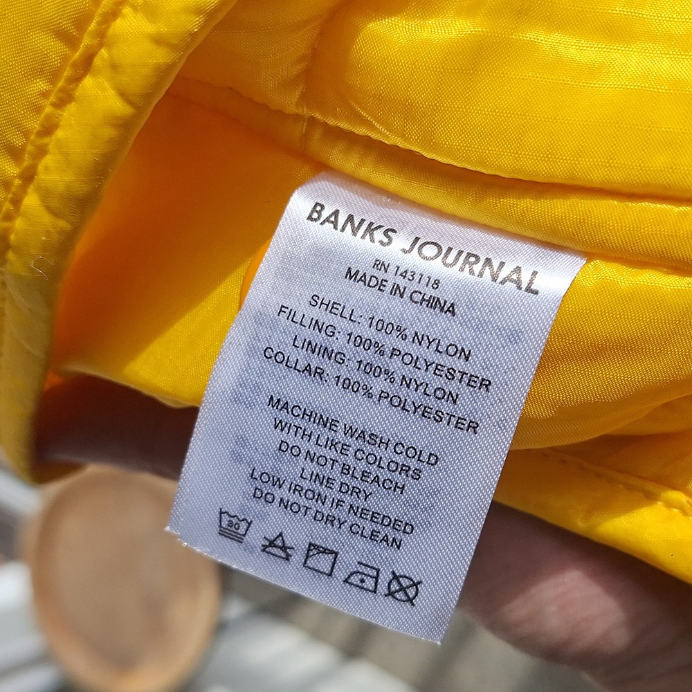 Banks Journal Georgia Lightweight Quilted Jacket Removable Collar Yellow Size M - Picture 10 of 13